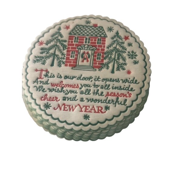 Vintage 12 Rust Craft Brownie Christmas Coasters Drip Proof Wax Back Estate NEW - Picture 2 of 4